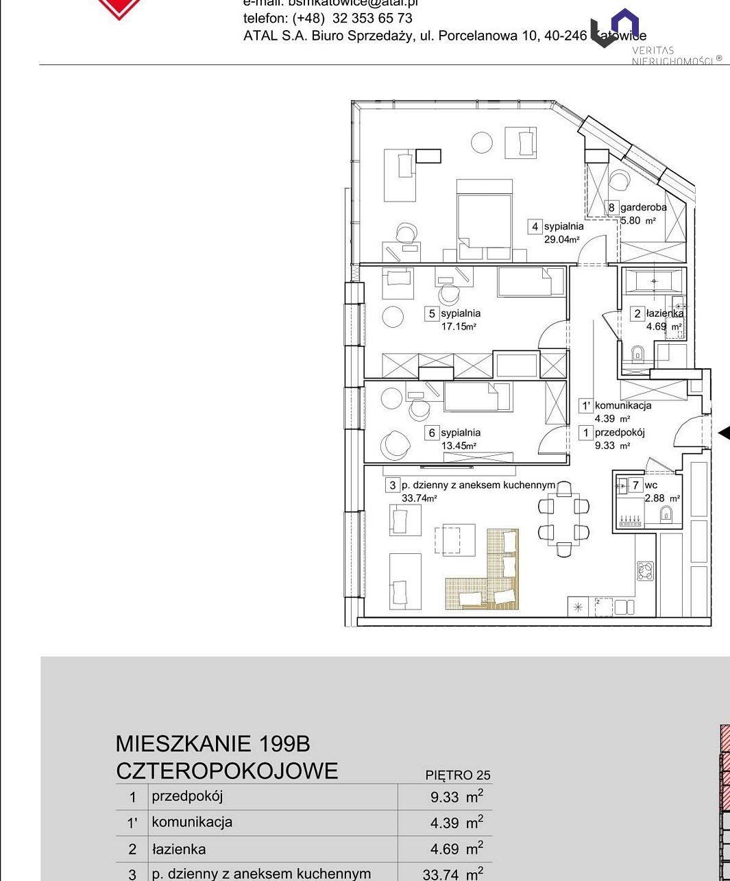 Mieszkanie czteropokojowe  na sprzedaż Katowice, Centrum, Olimpijska  120m2 Foto 4