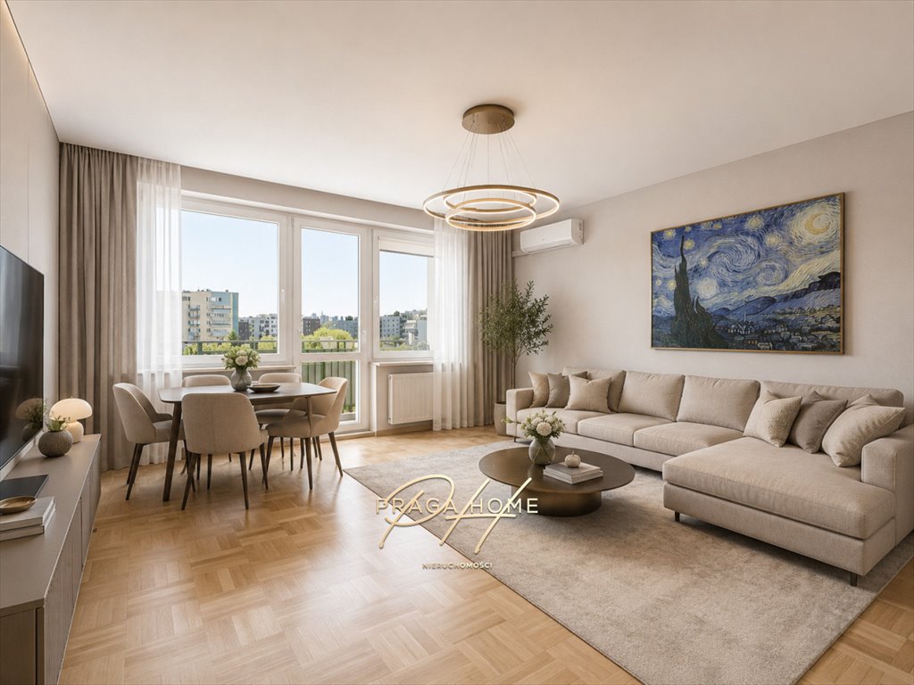 Do sprzedania przestronne 3-pokojowe mieszkanie z balkonem i widokiem Warszawa, Praga-Południe Gocław, Janusza Meissnera  64m2 Foto 1