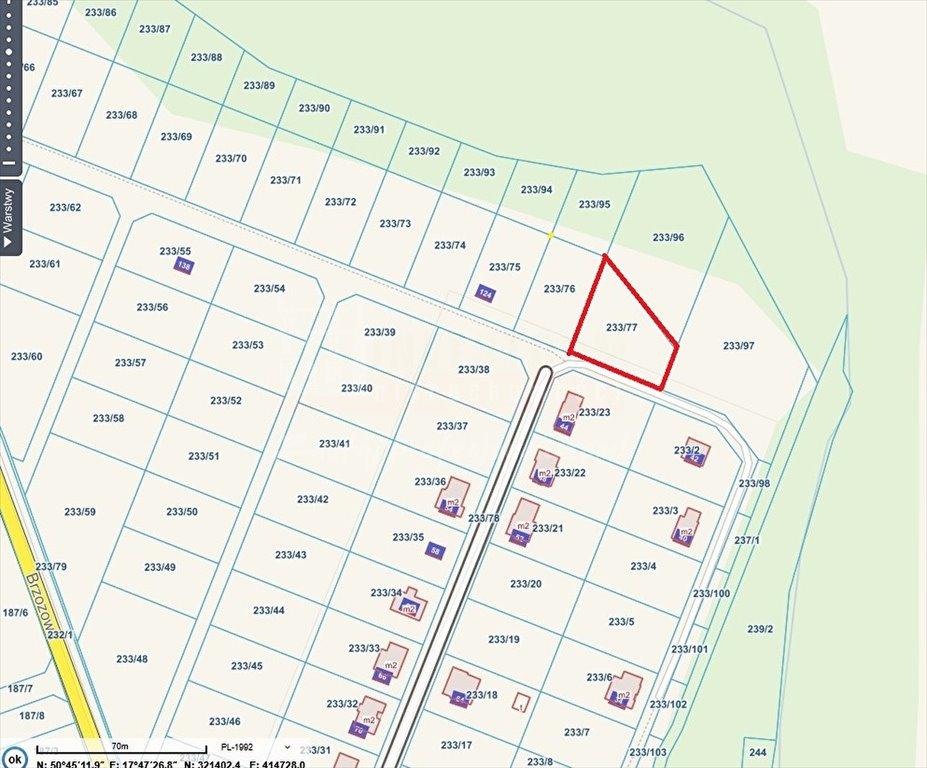 Działka budowlana 1261 m2 w Naroku, media, spokojna okolica Narok  1 261m2 Foto 1