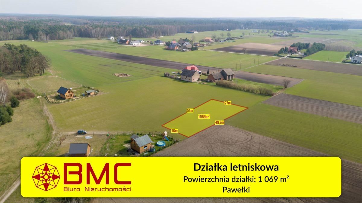 Działka rekreacyjna 1069 m² w Pawełkach – las, spokój, atrakcje Pawełki  1 069m2 Foto 1