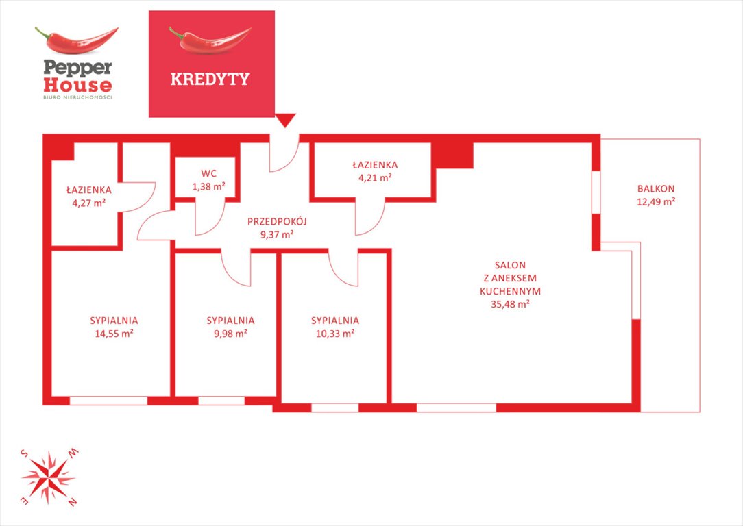 Przestronne 4-pokojowe mieszkanie na Zaspie z widokiem na zieleń Gdańsk, Zaspa, Leszczyńskich  90m2 Foto 1