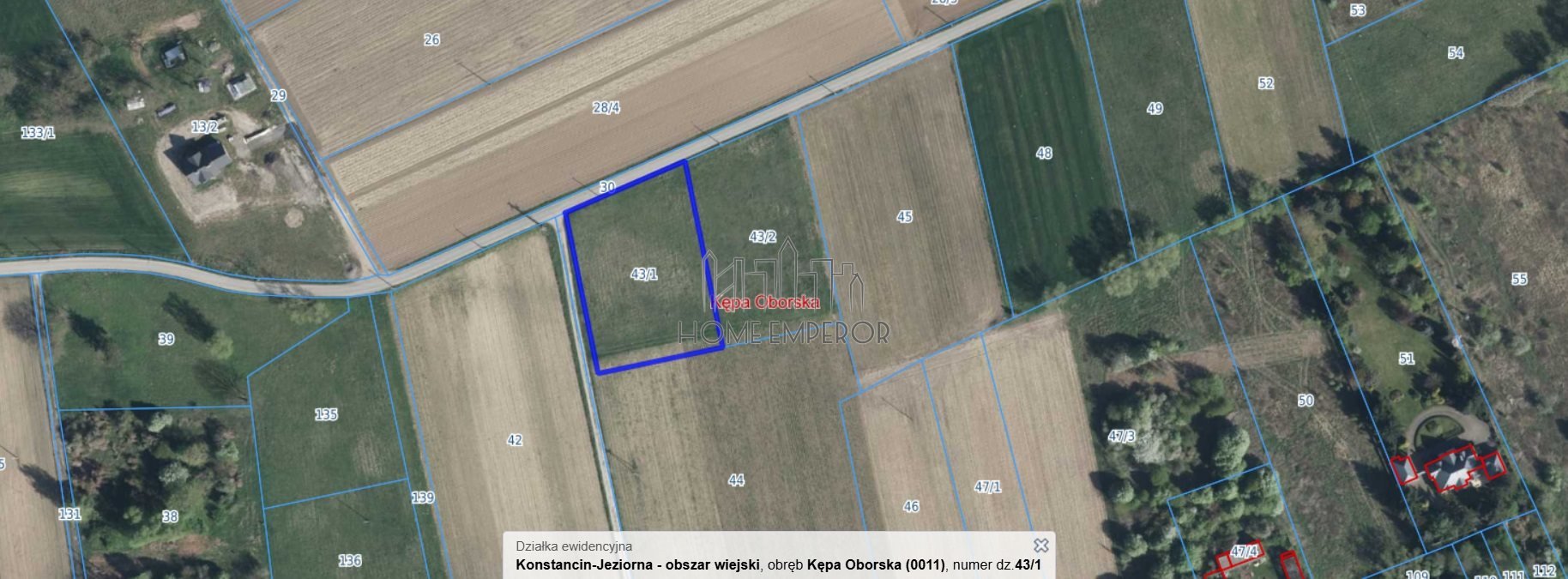 Działka 3001 m² pod zabudowę zagrodową (Kępa Oborska): Kępa Oborska