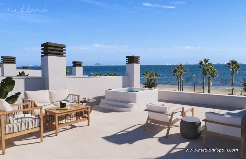 Ekskluzywne domy przy plaży z basenem i panoramicznym tarasem Hiszpania, Los Alcázares  125m2 Foto 1