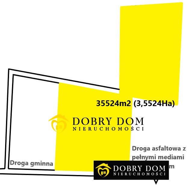 Do sprzedania duża działka 35 524 m² z możliwością stawu Wasilków  35 524m2 Foto 1