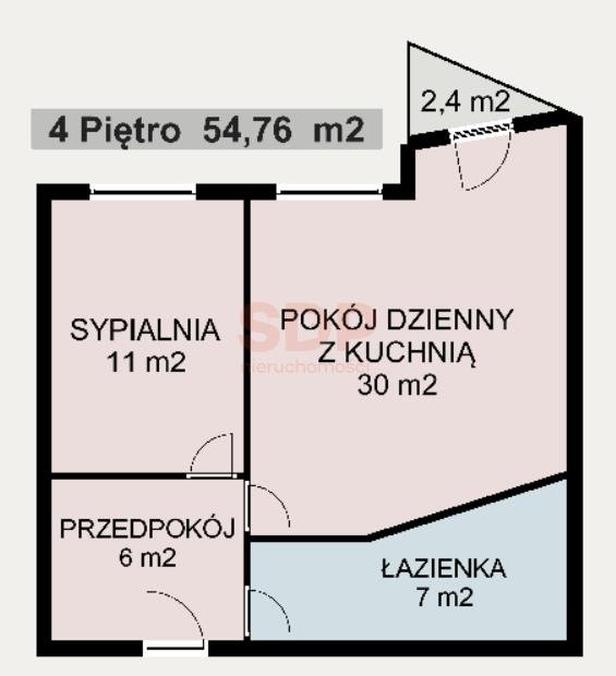 Mieszkanie dwupokojowe na sprzedaż Wrocław, Fabryczna, Muchobór Wielki, Hłaski Marka  55m2 Foto 10