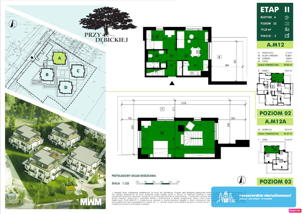 Mieszkanie trzypokojowe na sprzedaż Rzeszów, Przybyszówka, Dębicka  79m2 Foto 2