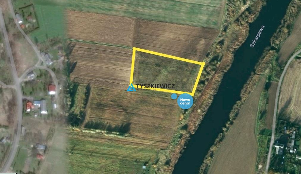 Działka 1 ha nad Szkarpawą, cisza, natura, media w drodze Przemysław  10 629m2 Foto 1