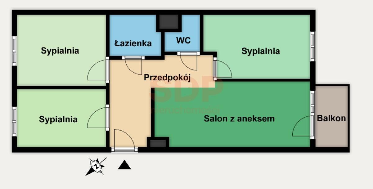 Mieszkanie czteropokojowe  na sprzedaż Wrocław, Fabryczna, Maślice, Maślicka  70m2 Foto 2