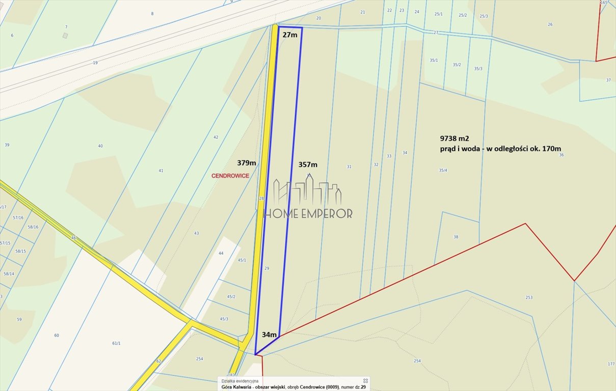Działka 9 738 m² pod zabudowę w Cendrowicach - polecam! Cendrowice, Leśna  9 738m2 Foto 1