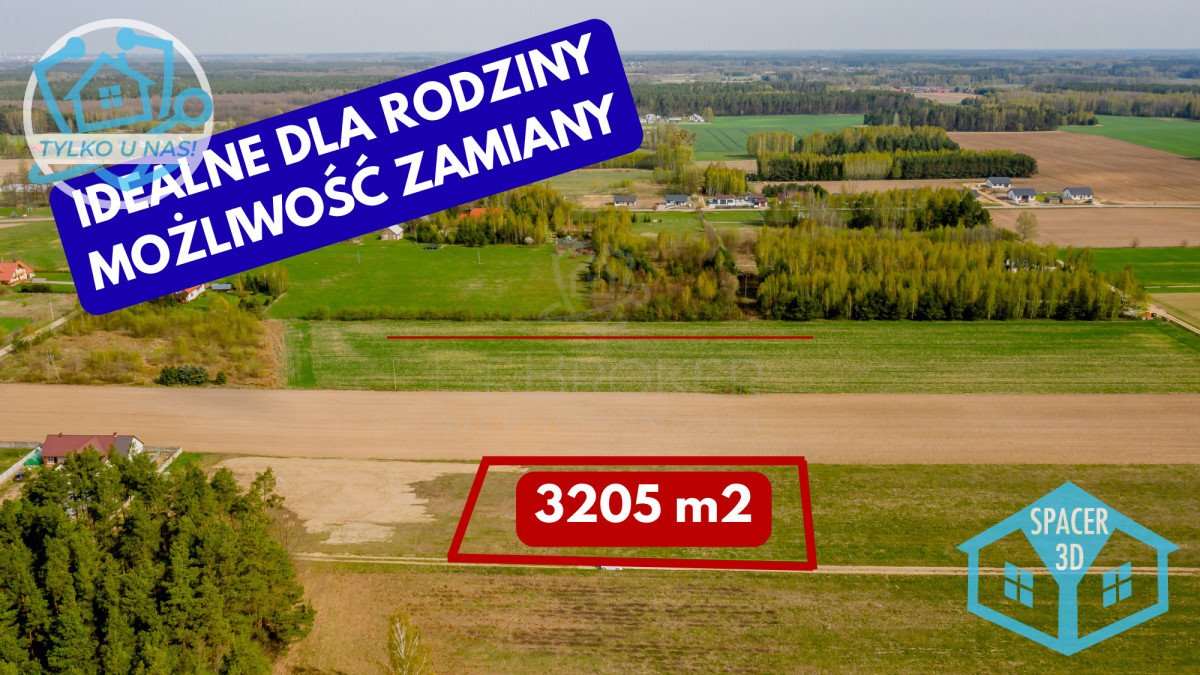 Sprzedam działkę 3205 m² z warunkami na 3 domy w Pasynkach Pasynki  3 205m2 Foto 1