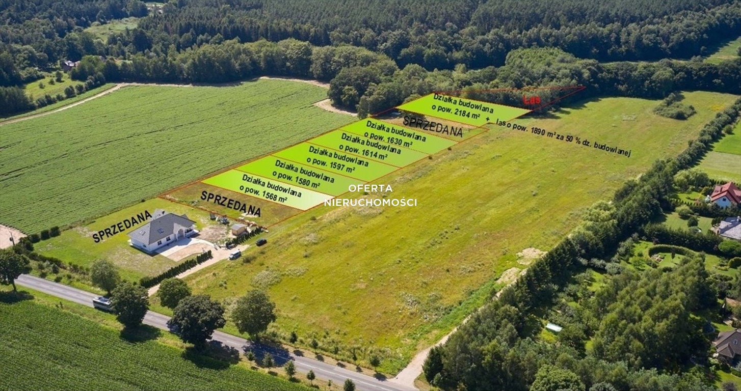 Atrakcyjne działki budowlane w Charzynie pod dom i rekreację Charzyno, Wojska Polskiego 23  1 597m2 Foto 1