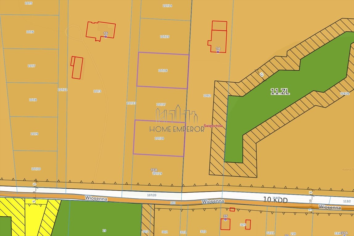 Działka 1340 m² pod dom i usługi - MPZP w Świętochowie Świętochów, Wiosenna  1 340m2 Foto 1