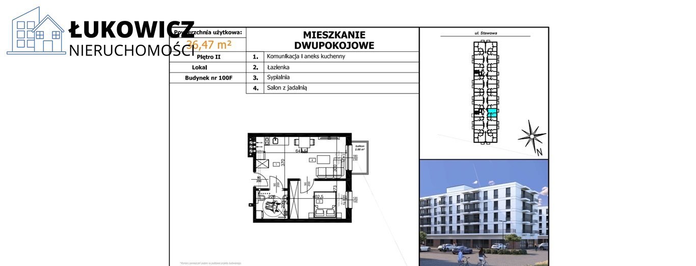 Mieszkanie dwupokojowe na sprzedaż Czechowice-Dziedzice  36m2 Foto 12