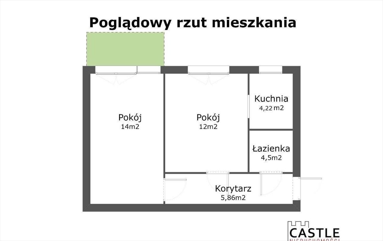 Mieszkanie dwupokojowe na sprzedaż Poznań, Rataje, Piastowskie  43m2 Foto 2