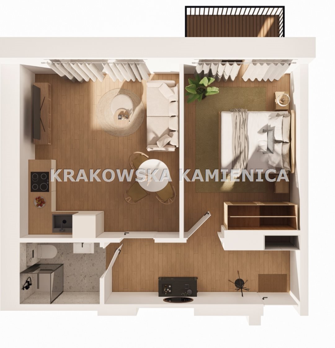 Mieszkanie dwupokojowe na sprzedaż Kraków, Podgórze, Mitery  43m2 Foto 1
