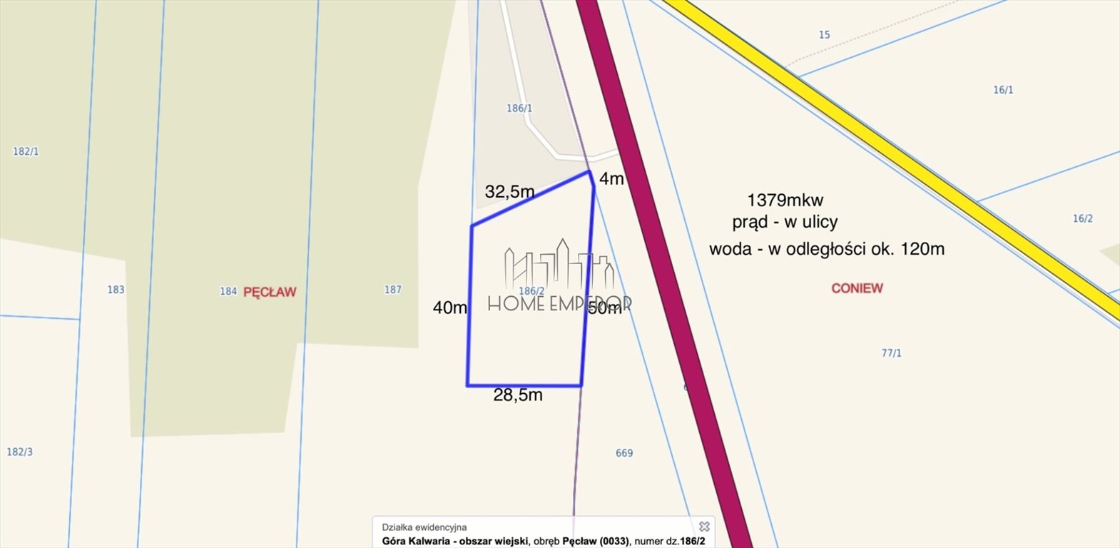 Działka budowlana na sprzedaż Pęcław  1 400m2 Foto 1