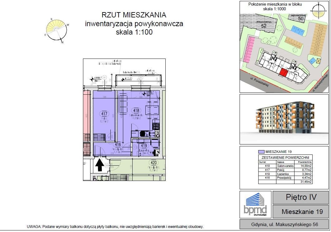 Mieszkanie dwupokojowe na sprzedaż Gdynia, Karwiny, Kornela Makuszyńskiego  31m2 Foto 5