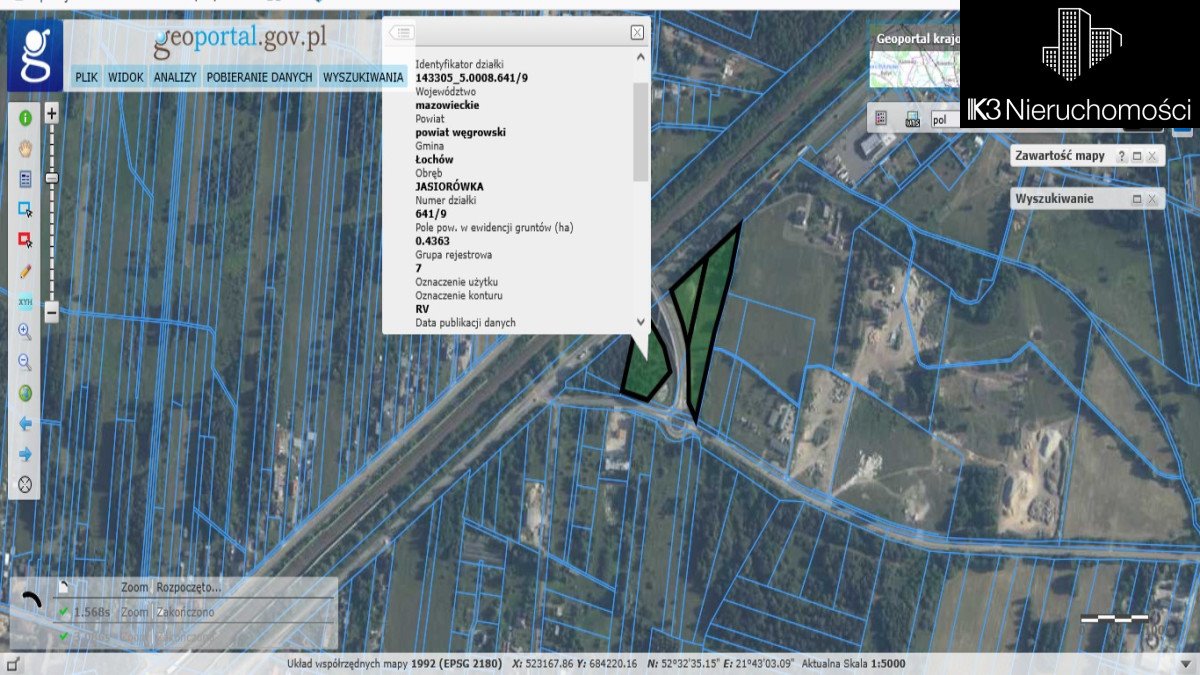 Działka przemysłowa 8 818 m² z planem usługowo-produkcyjnym Jasiorówka  8 818m2 Foto 1