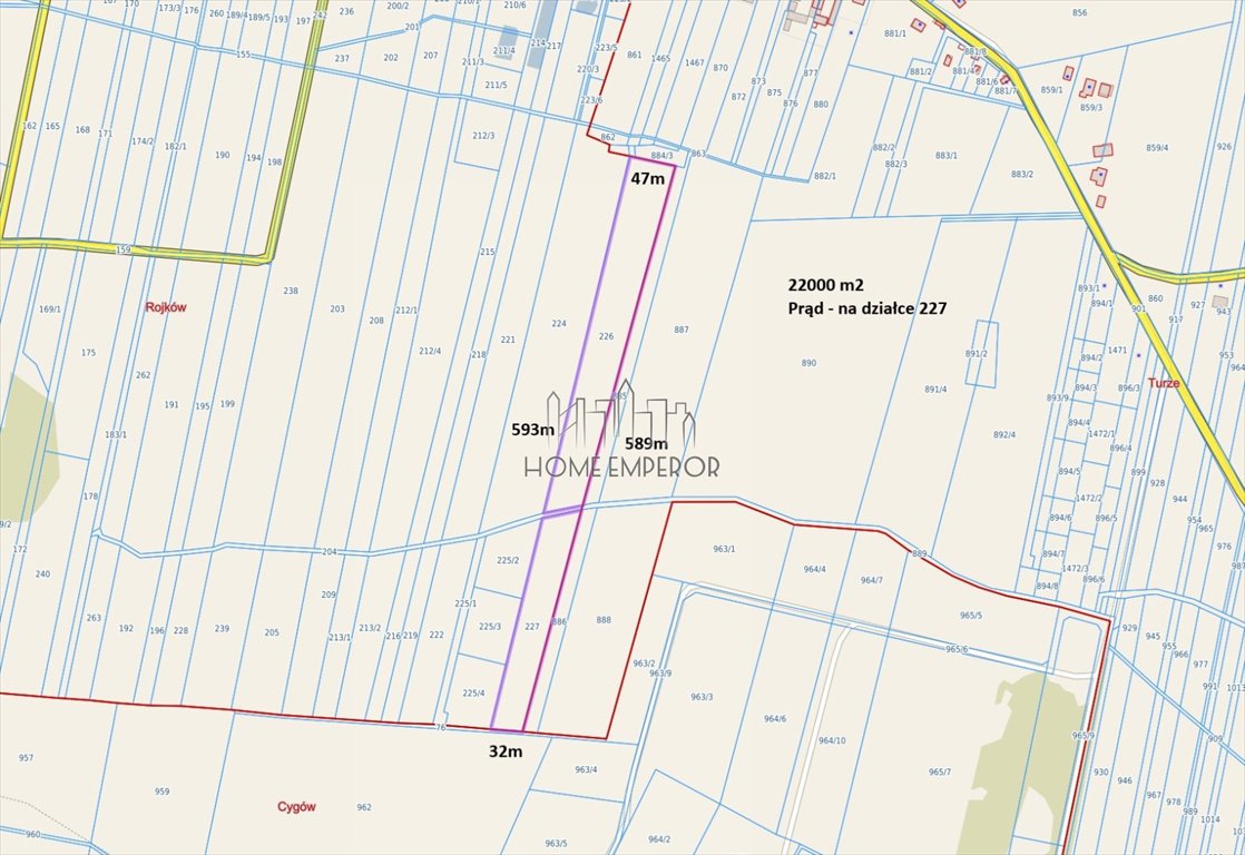 Sprzedam działkę 22 000 m² w Rojkowie z prądem i potencjałem Rojków  22 000m2 Foto 1