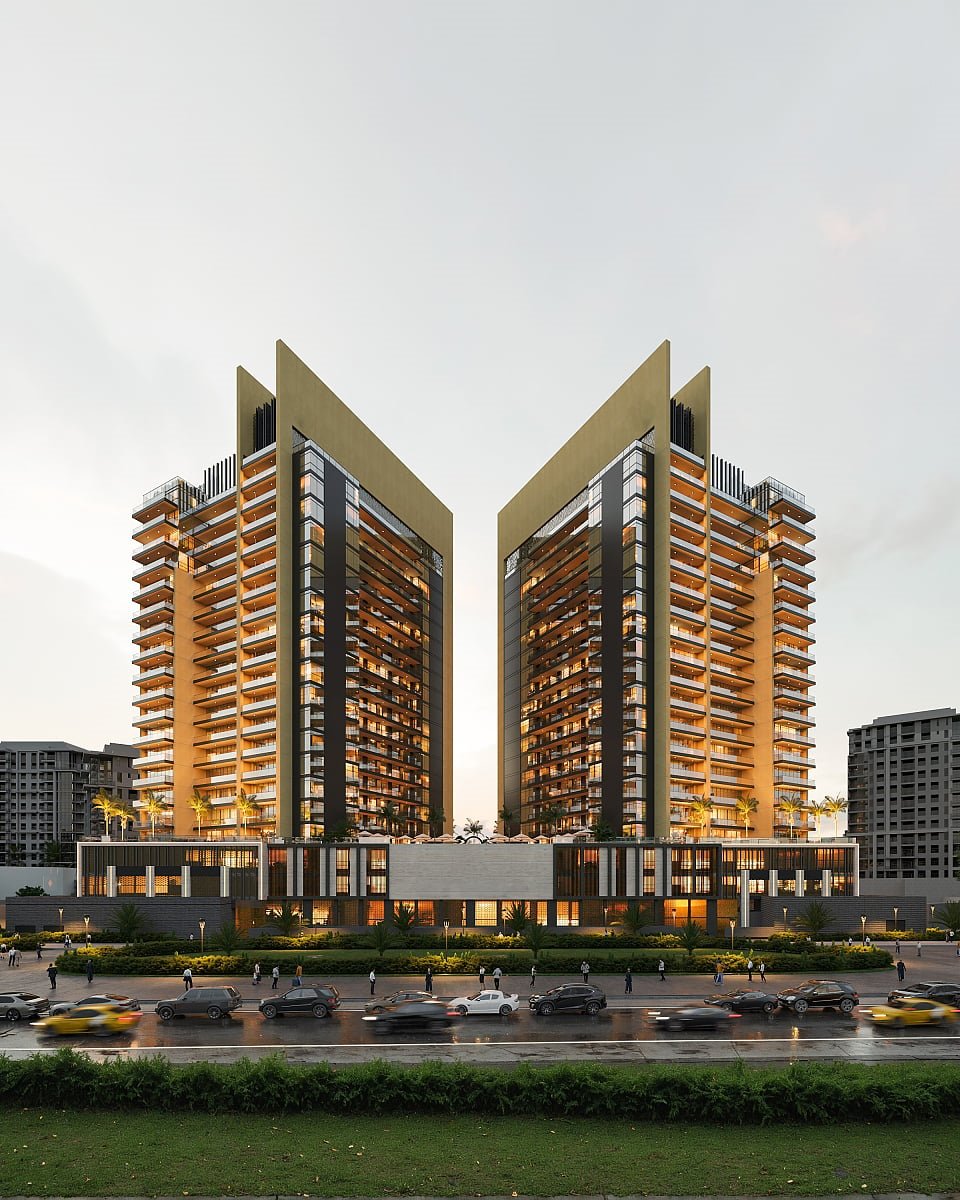 Luksusowy 1 pokój w Twin-Tower Dubaj z basenem i udogodnieniami Zjednoczone Emiraty Arabskie, Arjan, Arjan, Arjan, Dubaj  80m2 Foto 1