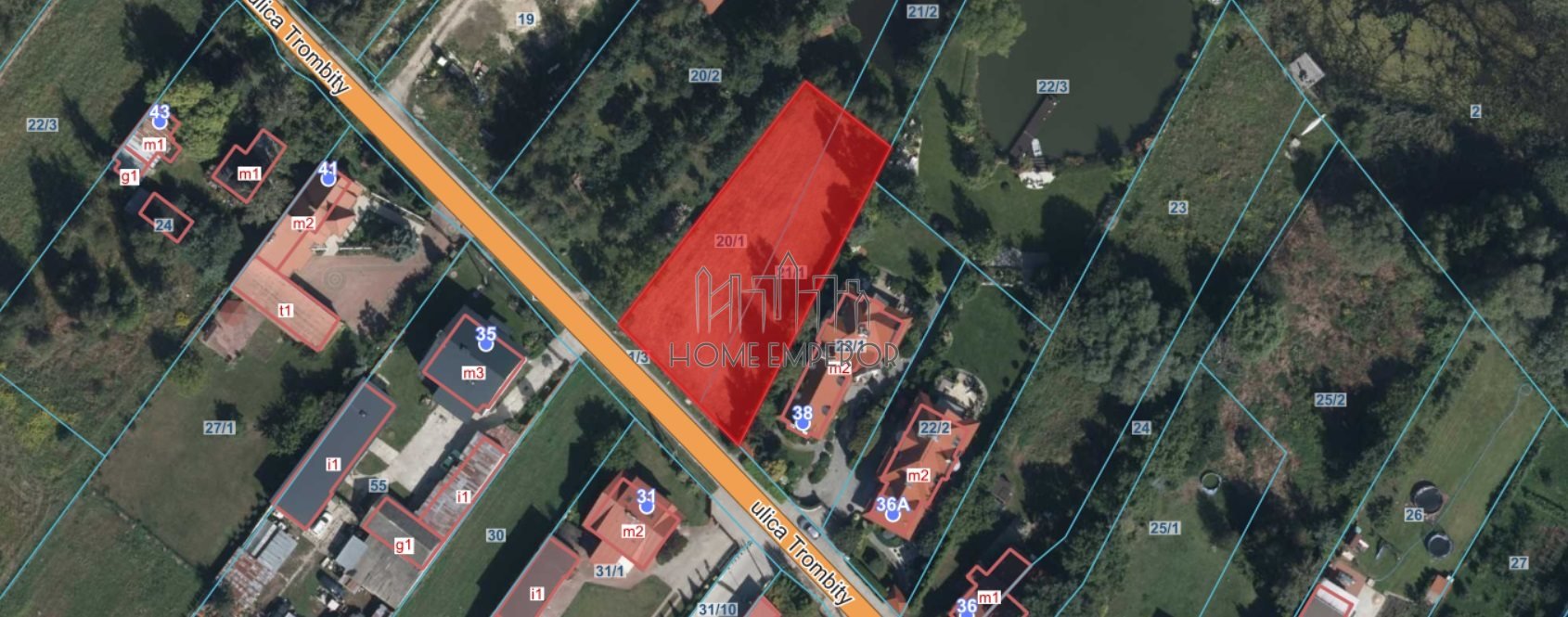 Działka budowlana na sprzedaż Warszawa, Ursynów, Jeziorki, Trombity  1 232m2 Foto 1