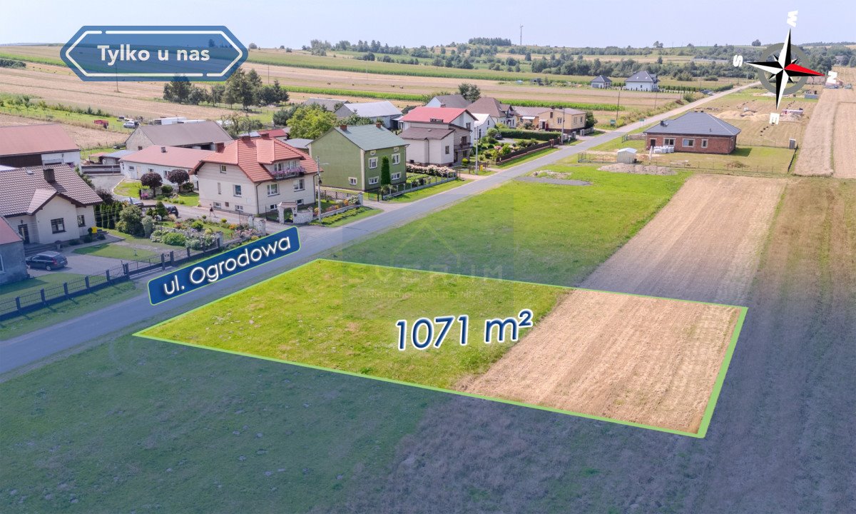 Działka 1071 m² z mediami, pierwsza linia, Mokrzesz Mokrzesz, Ogrodowa  1 071m2 Foto 1