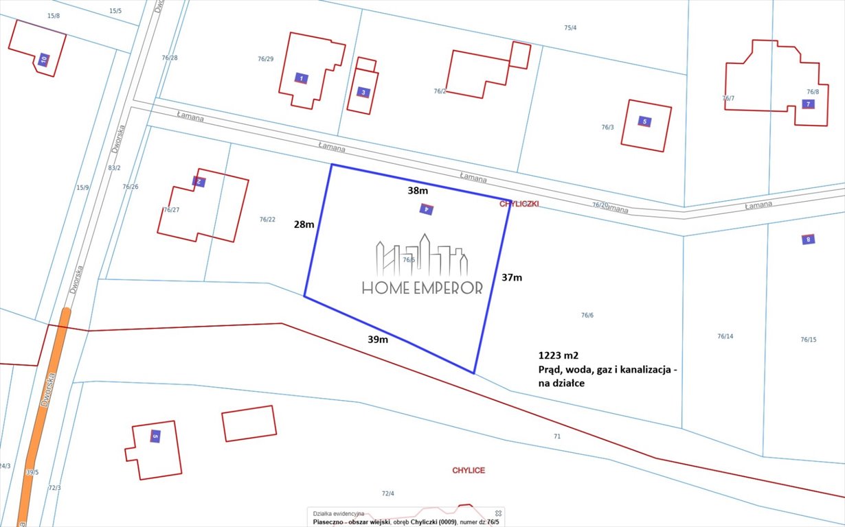 Działka 1223 m² z pozwoleniem na dom - polecam! Piaseczno, Chyliczki, Łamana  1 223m2 Foto 1
