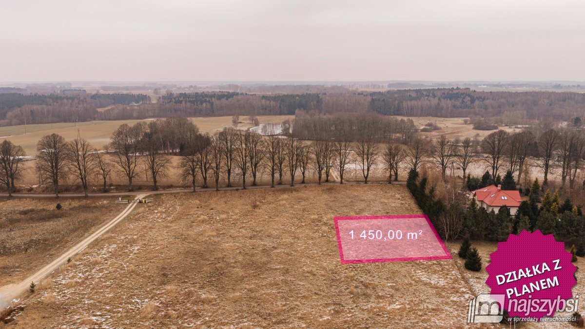 Do sprzedania działka budowlana 1450 m² w Gościnie: Gościno