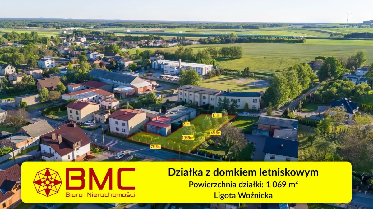 Działka budowlana na sprzedaż Woźniki, Karola Miarki  1 069m2 Foto 1