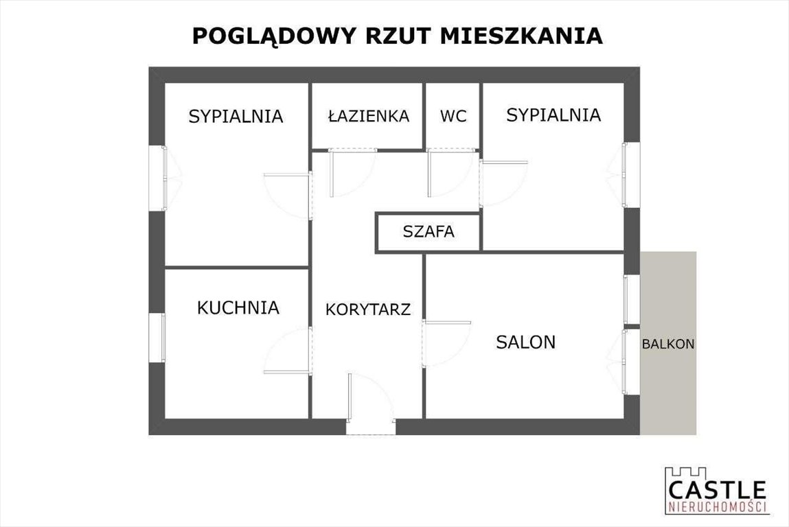 Mieszkanie trzypokojowe na sprzedaż Poznań, Rataje, os. Rusa  62m2 Foto 2