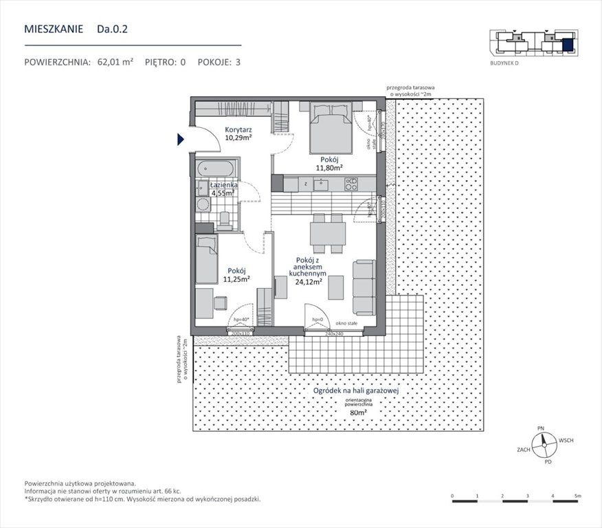 Mieszkanie 62 m² w Gdańsku (Morena) z balkonem i dostępem do natury Gdańsk, Morena  62m2 Foto 1