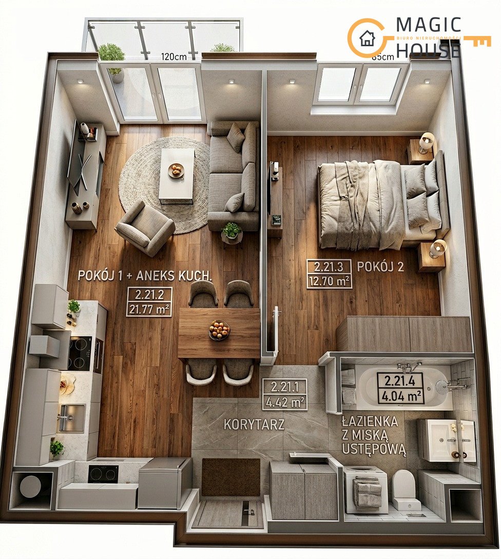 Nowoczesne 2-pokojowe mieszkanie z windą i miejscem w cenie Gdańsk, Kowale, Zeusa  43m2 Foto 1