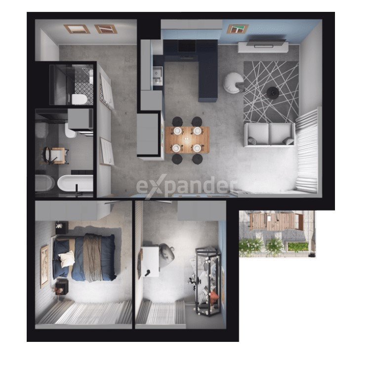 Mieszkanie trzypokojowe na sprzedaż Gdańsk, Jasień, Wojciecha Kiedrowskiego  64m2 Foto 1