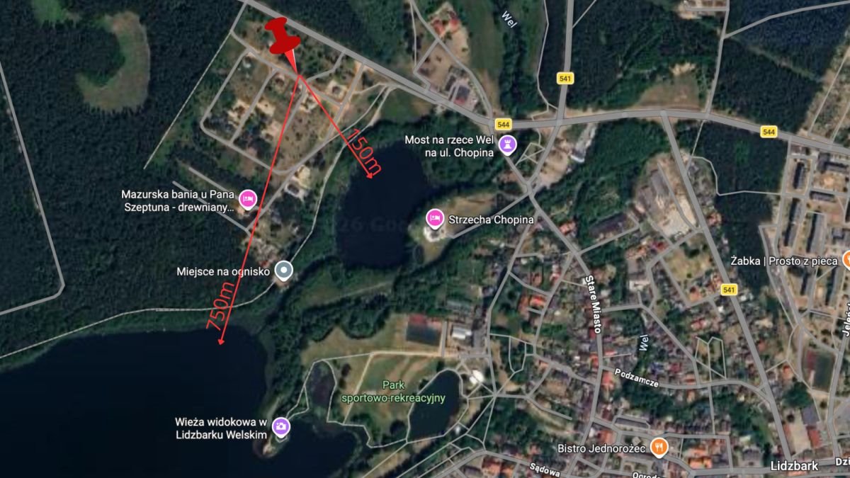 Sprzedam malowniczą działkę 1250 m² w sercu Welskiego Parku Lidzbark, Stefana Batorego  1 250m2 Foto 1