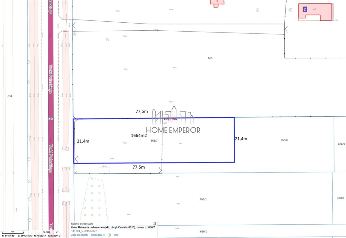 Działka budowlana na sprzedaż Czersk, Przyborowie  1 664m2 Foto 1