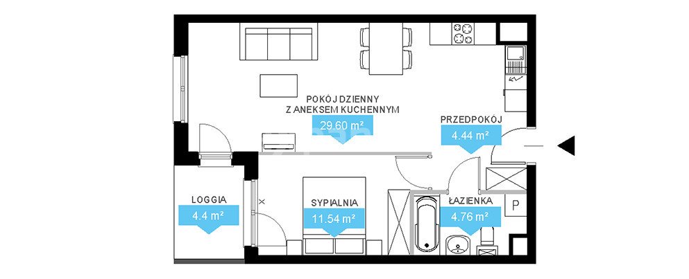 Mieszkanie dwupokojowe na sprzedaż Poznań, Jeżyce, Klemensa Janickiego  50m2 Foto 4