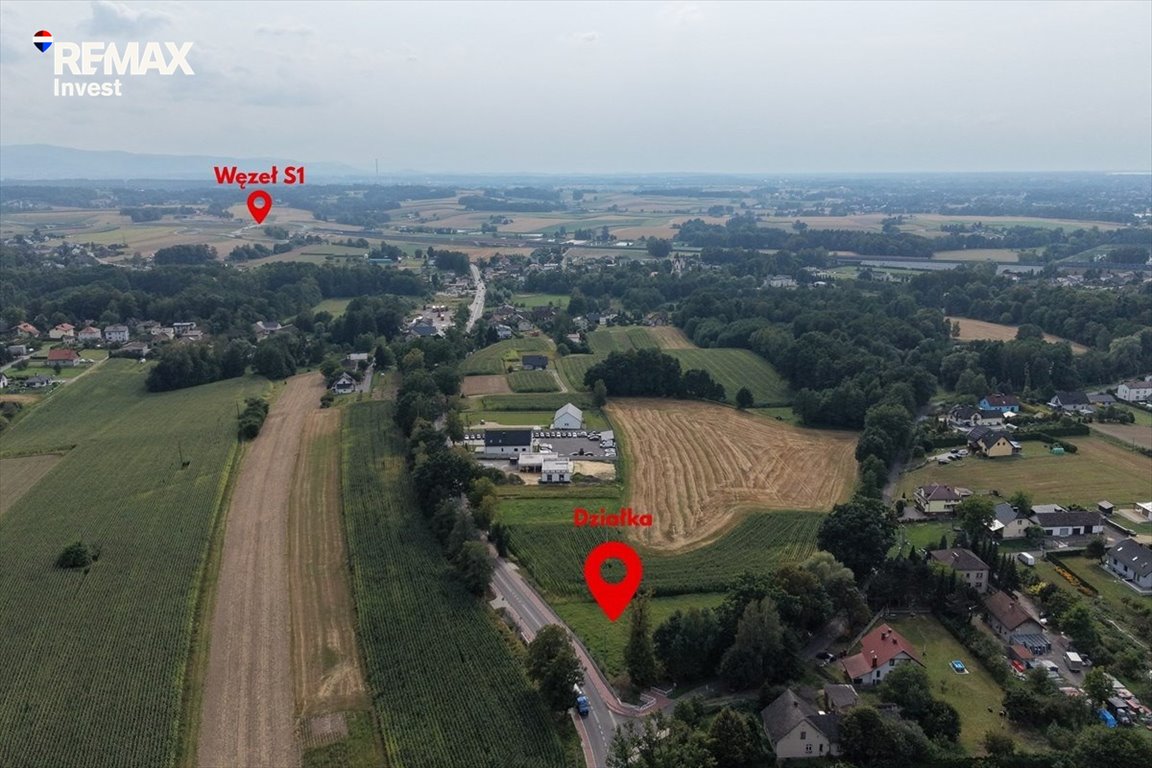 Polecam dużą działkę 2464 m² pod dom i biznes w Dankowicach Dankowice, Bielska  2 464m2 Foto 1