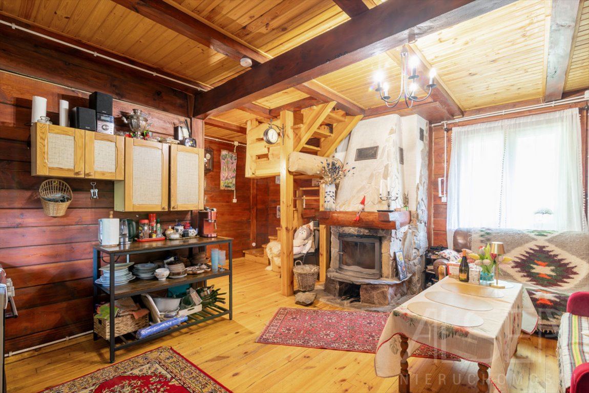 Polecam drewniany dom 62 m² z kominkiem i balią wśród drzew Nowy Lubiel, Nadnarwiańska  62m2 Foto 1