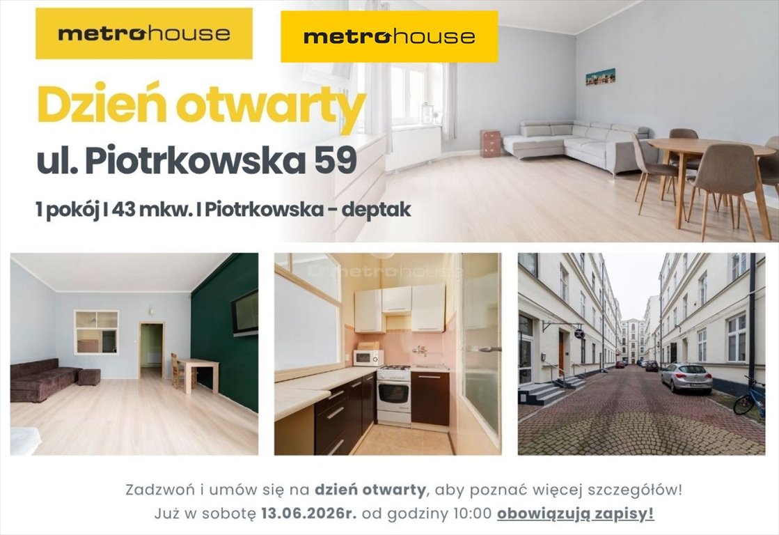 Kawalerka na Piotrkowskiej w Łodzi – inwestycja lub własne M! Łódź, Śródmieście, Piotrkowska  43m2 Foto 1