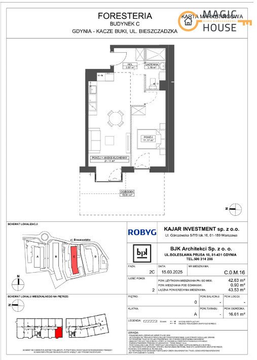 Mieszkanie dwupokojowe na sprzedaż Gdynia, Wielki Kack, Bieszczadzka  43m2 Foto 1
