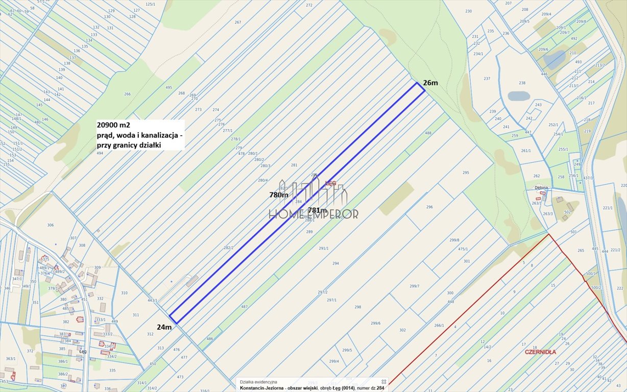 Polecam działkę rolna 20 900 m² z mediami w Łęgu Łęg  20 900m2 Foto 1