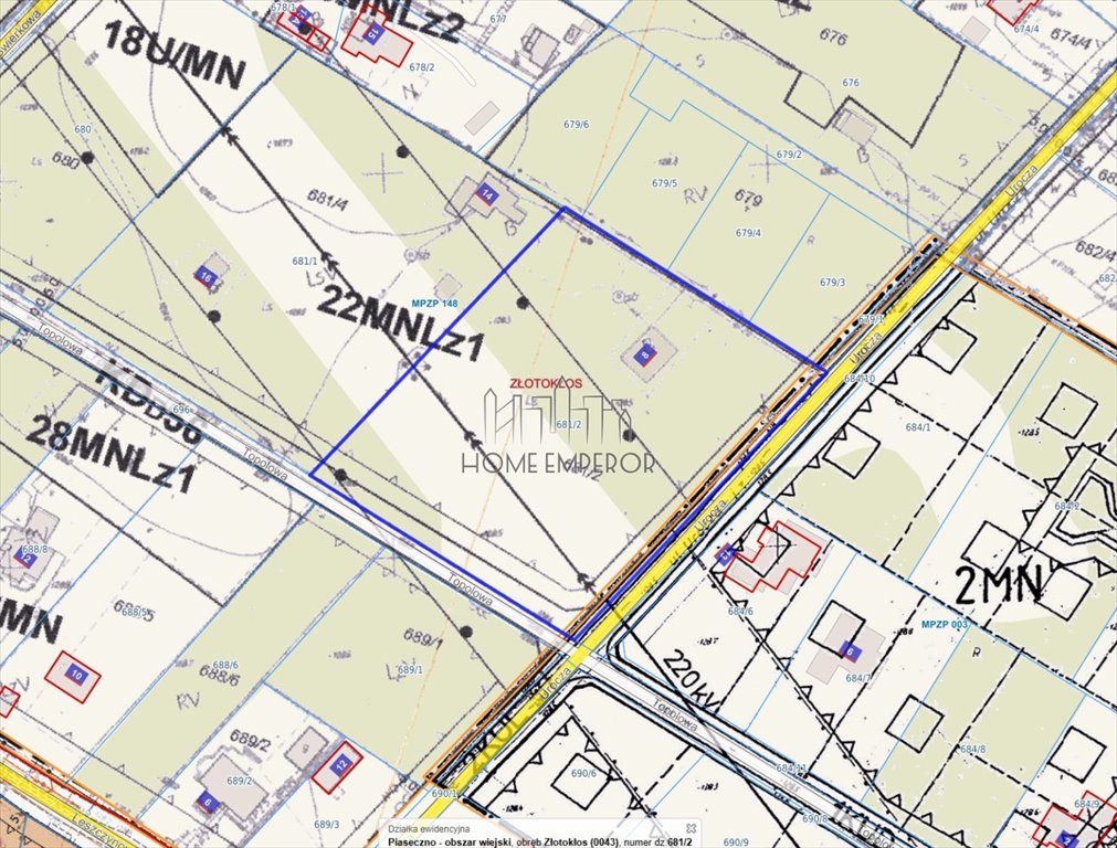 Polecam działkę 7600 m² w Złotokłosi z mediami i planem zabudowy Złotokłos, Topolowa  7 600m2 Foto 1