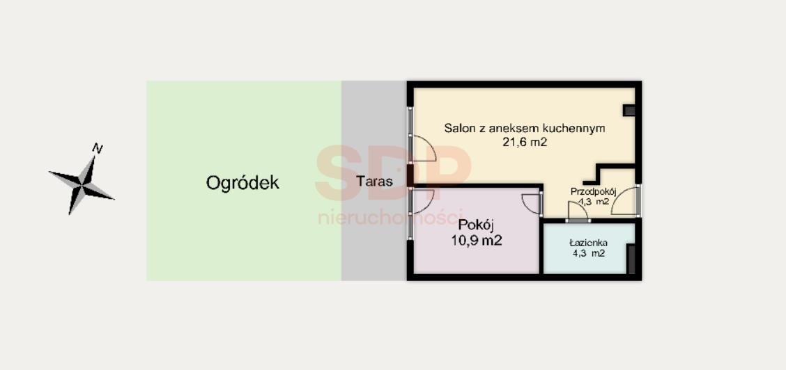 Mieszkanie dwupokojowe na sprzedaż Wrocław, Krzyki, Księże Wielkie, Opolska  41m2 Foto 5