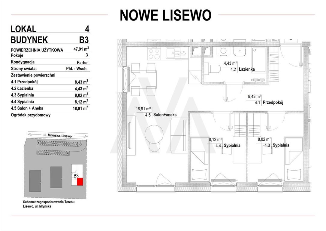 Mieszkanie czteropokojowe  na sprzedaż Kostkowo, Nowe Lisewo, Nowe Lisewo, Lisewska  57m2 Foto 12