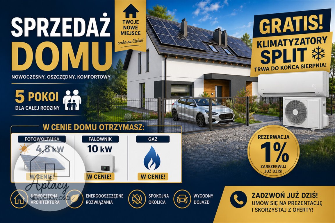 Sprzedam nowoczesny bliźniak z fotowoltaiką i klimatyzatorem gratis Gołuski  99m2 Foto 1