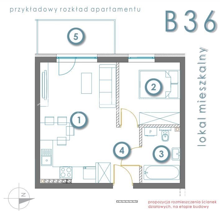 Mieszkanie dwupokojowe na sprzedaż Bielsko-Biała, Sarni Stok  40m2 Foto 5