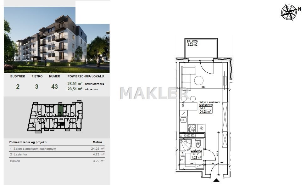 Kawalerka na sprzedaż Bydgoszcz, Szwederowo  29m2 Foto 6