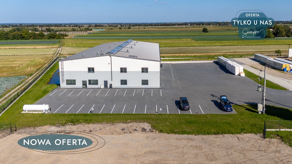 Polecam nowoczesny magazyn 1628 m² z biurami, własną stacją i dokami: Wróblew