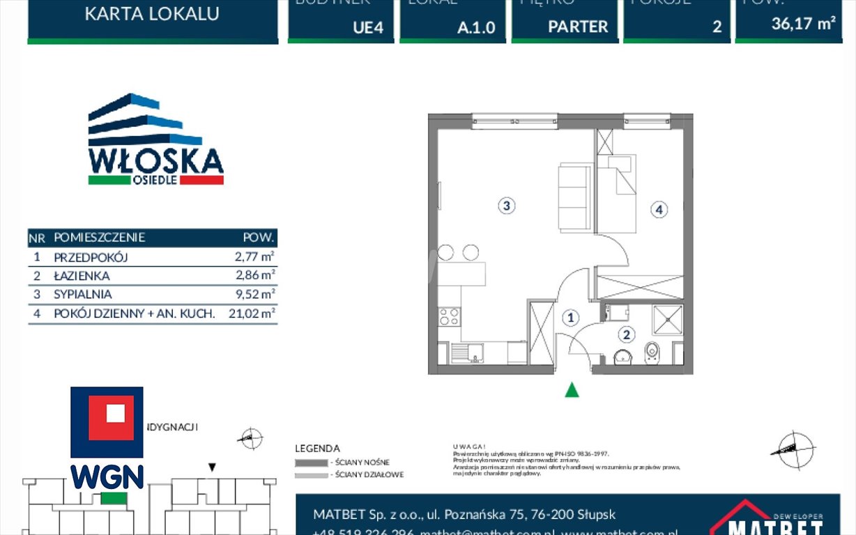 Nowoczesne 36,17 m2 na parterze z komórką w Koszalinie Koszalin, Portugalska  36m2 Foto 1