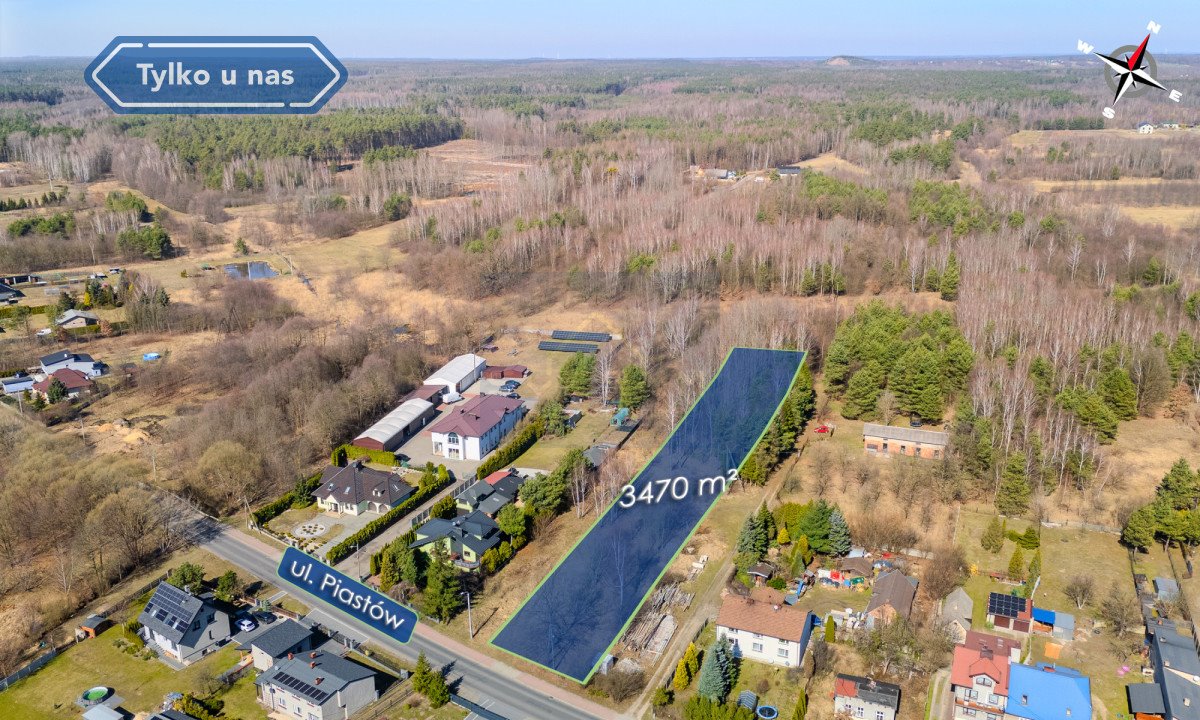 Działka 3470 m² blisko jeziora i lasów, media, szybki dojazd Blachownia, Piastów  3 470m2 Foto 1